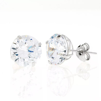 14K White Gold Round earrings