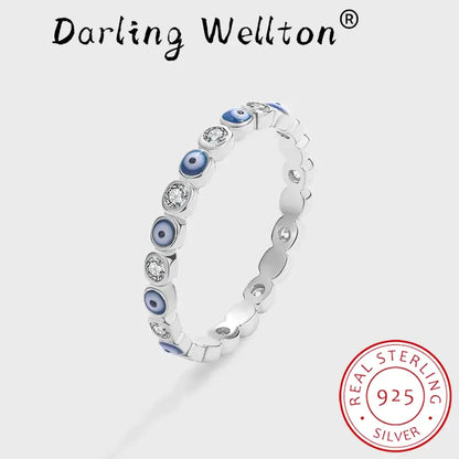 Sapphire Eye Round Full Diamond Crystal Ring