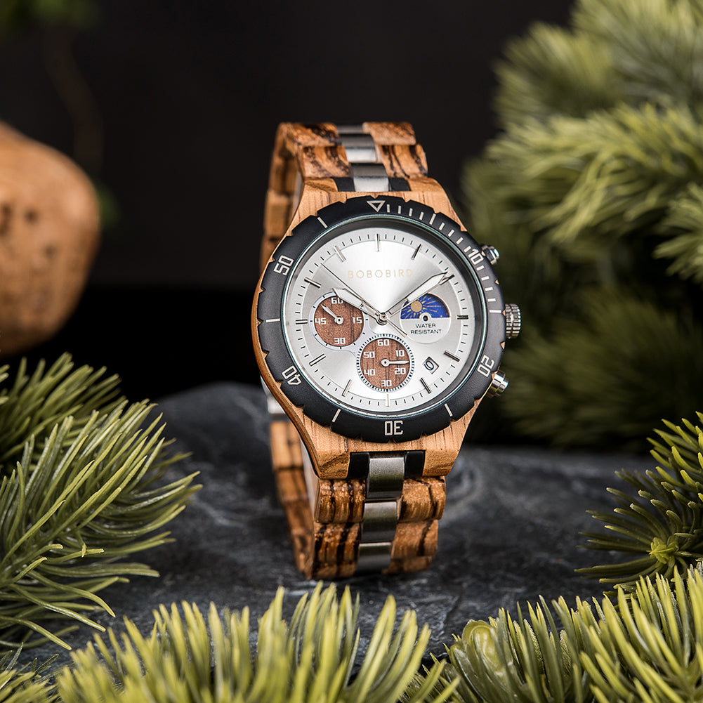 Luxury Wooden Chronograph Watch for Men-C.K Jewelry