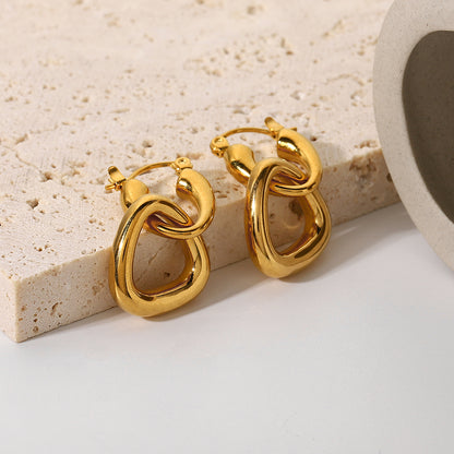 Gold Hoop Drop Earrings-C.K Jewelry