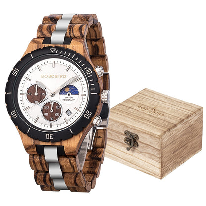 Luxury Wooden Chronograph Watch for Men-C.K Jewelry