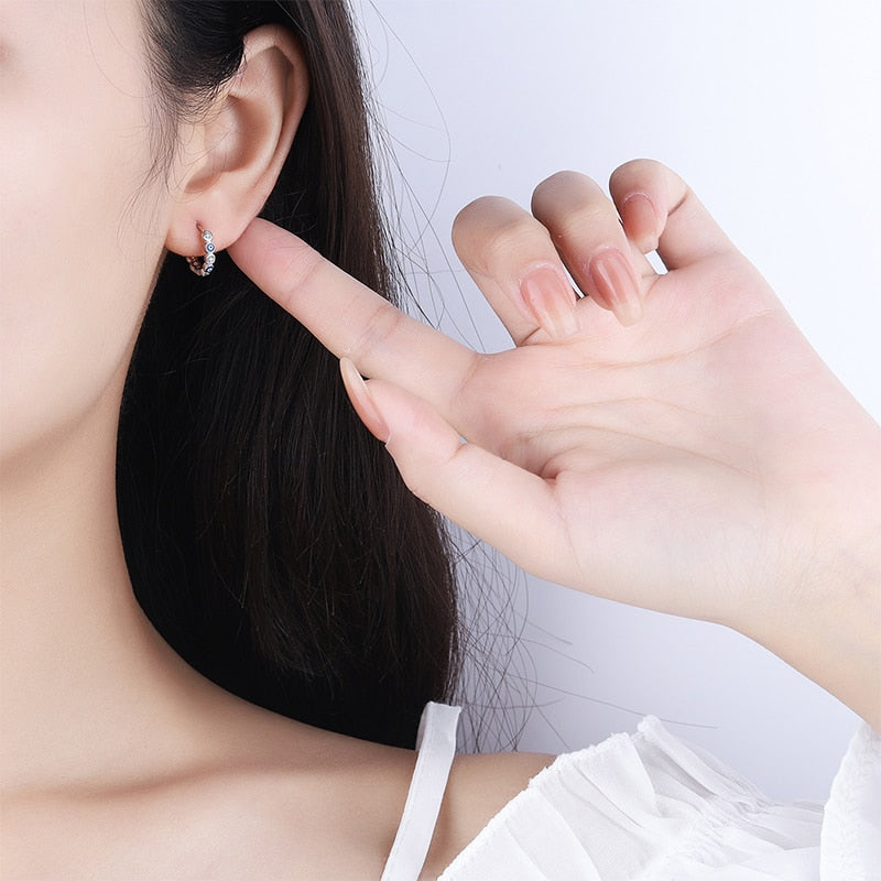 Sapphire Round Full Diamond Earrings