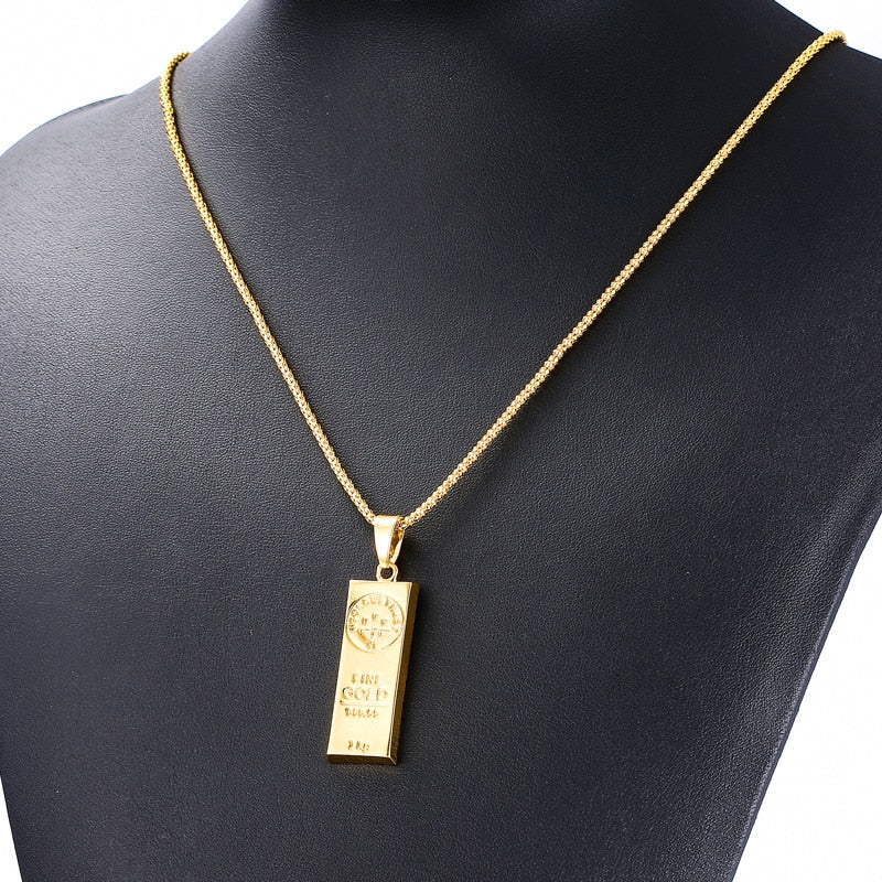 Gold Color Bar Necklace-C.K Jewelry